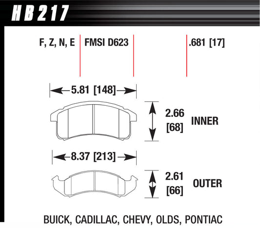 HAWK BRAKE Performance Street Brake Pads (4) HAWK BRAKE