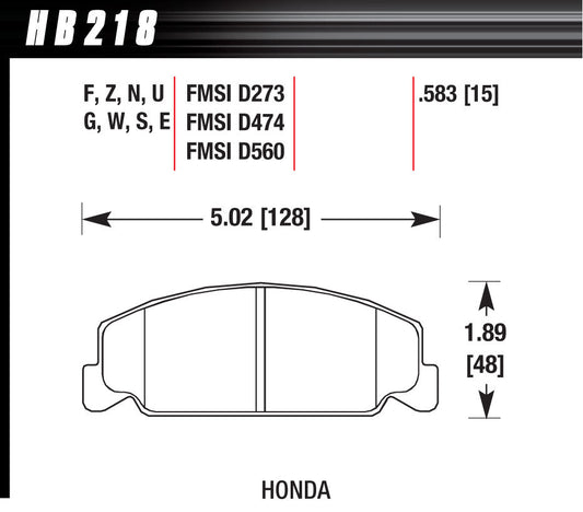 HAWK BRAKE Brake Pad Front Honda Blue Compound HAWK BRAKE