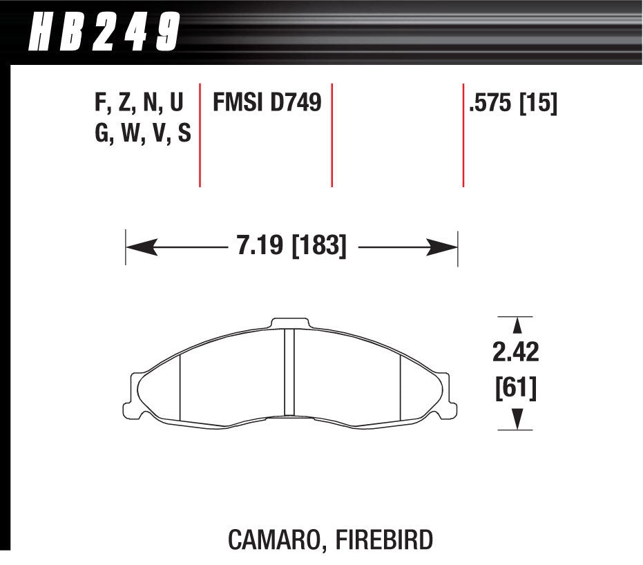 HAWK BRAKE Performance Street Brake Pads (4) HAWK BRAKE