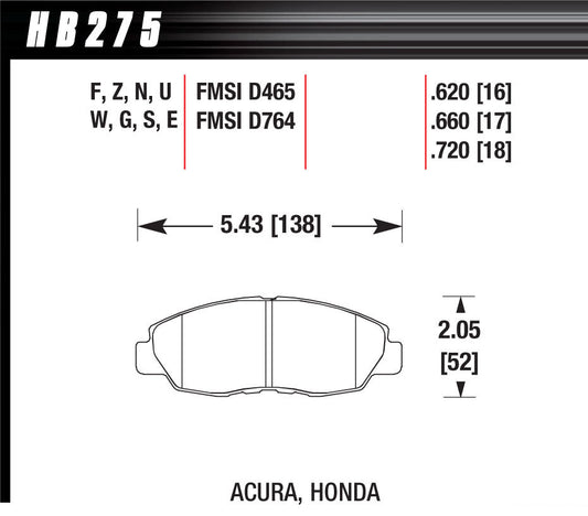 HAWK BRAKE Performance Street Brake Pads (4) HAWK BRAKE