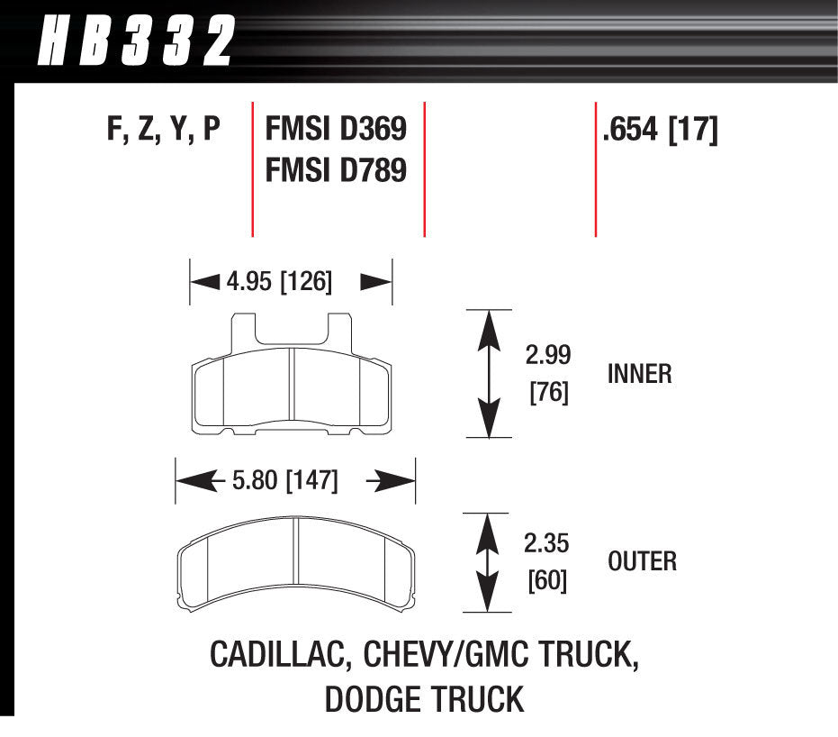 HAWK BRAKE Performance Street Brake Pads (4) HAWK BRAKE