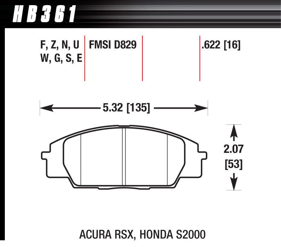 HAWK BRAKE Street Brake Pads Front RSX / S2000 HP Plus HAWK BRAKE