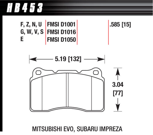 HAWK BRAKE Performance Street Brake Pads 2010 Camaro HAWK BRAKE