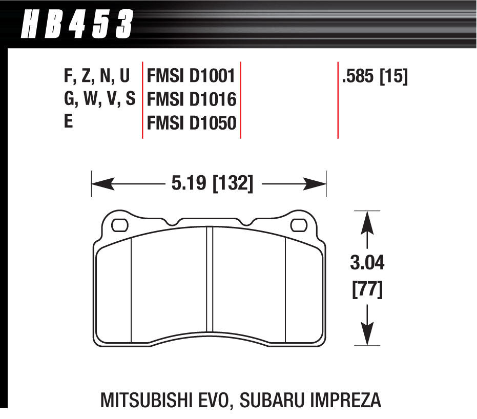 HAWK BRAKE Performance Street Brake Pads (4) HAWK BRAKE