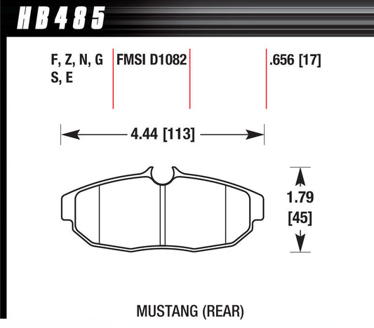 HAWK BRAKE Brake Pad Set 05 Mustang Rear DTC70 HAWK BRAKE