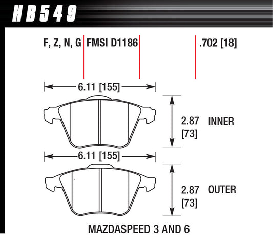 HAWK BRAKE Performance Street Brake Pads (4) HAWK BRAKE