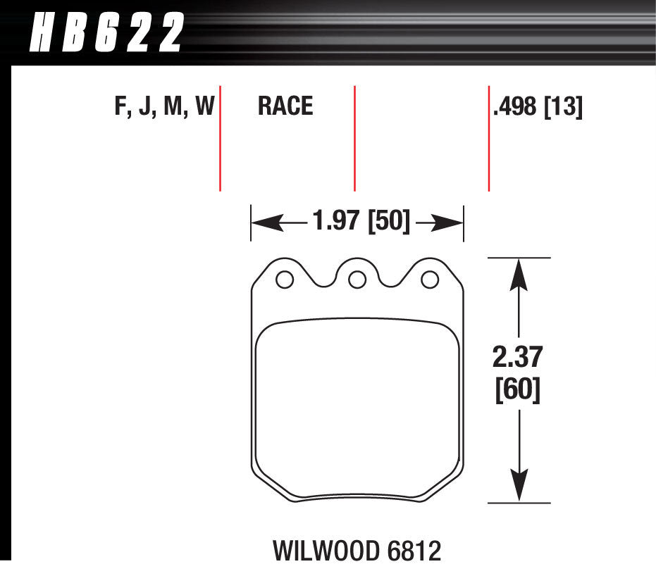 HAWK BRAKE Brake Pad Set Wilwood DLS DTC-30 6812 HAWK BRAKE