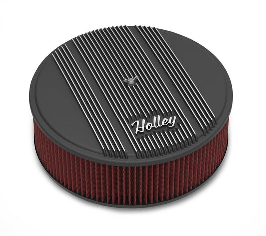 HOLLEY 14x4 Die Cast Finned Alm Air Cleaner  Black HOLLEY