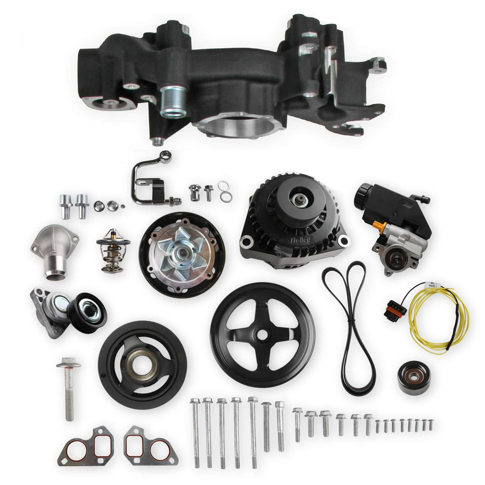 HOLLEY Mid Mount Accesory Sys. GM LS Engine - Black HOLLEY