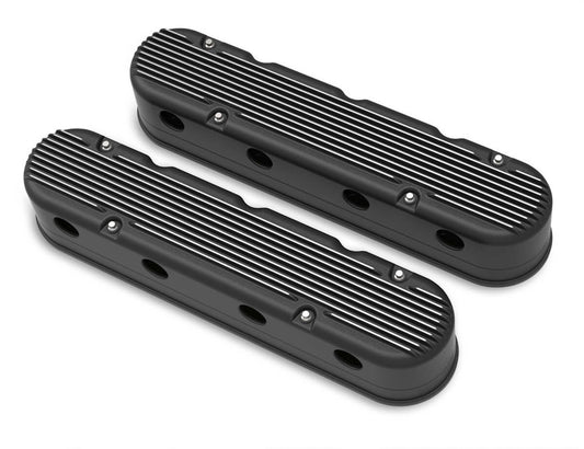 HOLLEY Valve Cover Set - GM LS 2-Piece Design - Black HOLLEY