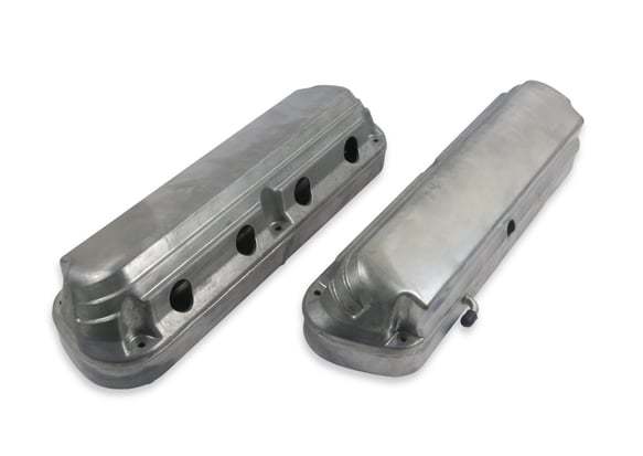 HOLLEY 2-Piece Alm Valve Cover Set GM LS Natural Finish HOLLEY