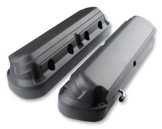 HOLLEY 2-Piece Alm Valve Cover Set GM LS Black Finish HOLLEY