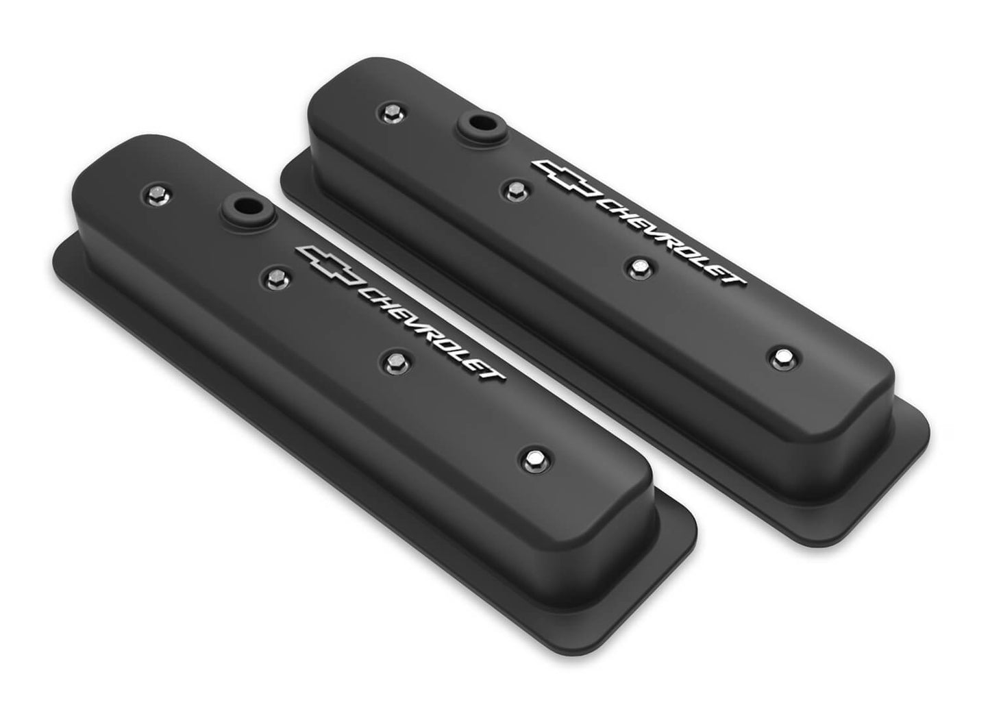 HOLLEY SBC Muscle Car Valve Covers w/Holes Black HOLLEY