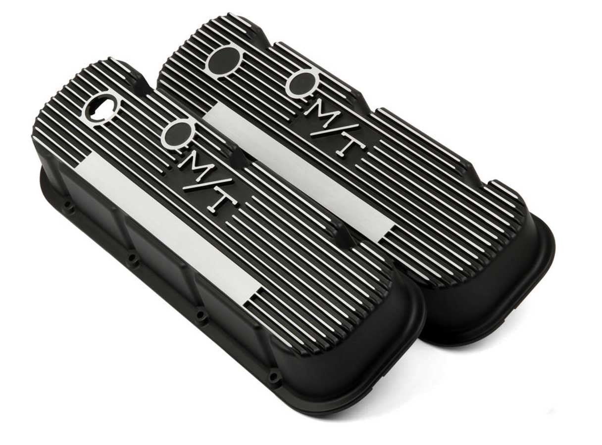 HOLLEY BBC M/T Valve Cover Set - Black Krinkle HOLLEY