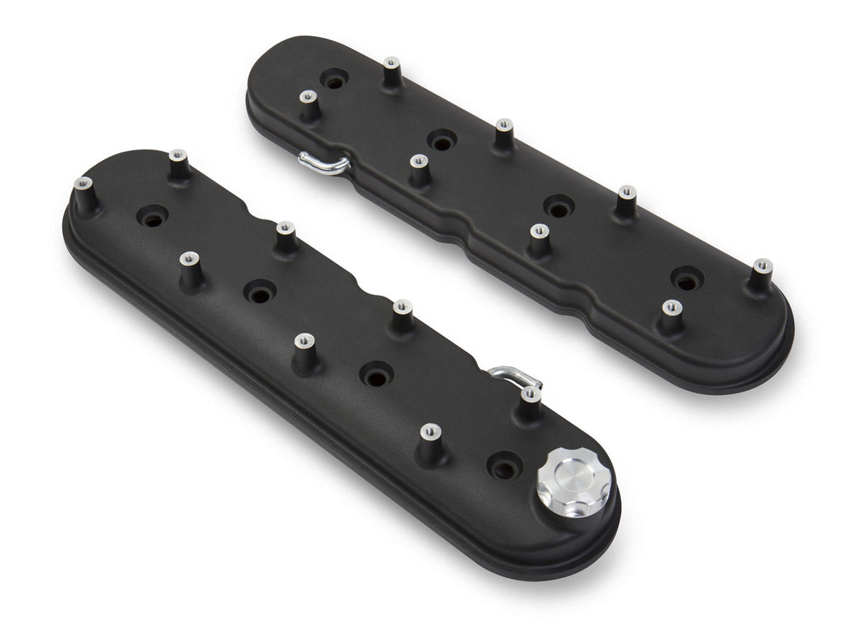 HOLLEY GM LS1 Valve Cover Set Black Krinkle  Finish HOLLEY