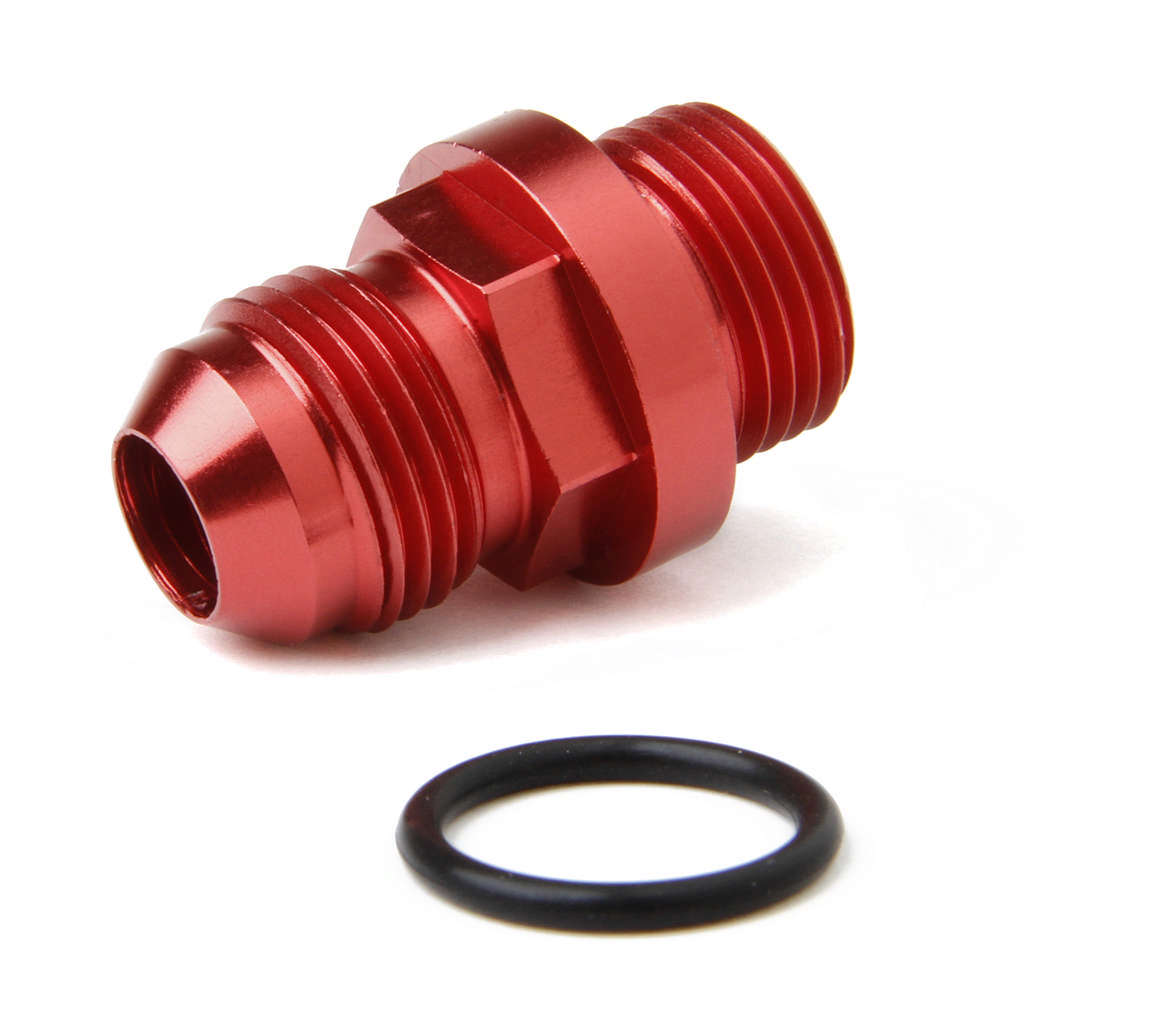 HOLLEY Fuel Inlet Fitting Short 8an to 8 ORB Red HOLLEY