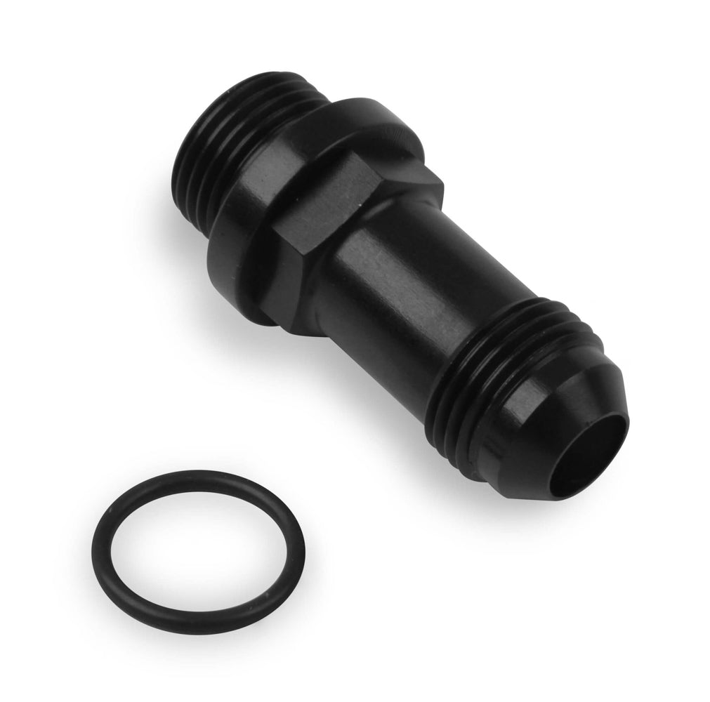 HOLLEY 8an Carb Inlet Fitting Long Style - Black HOLLEY