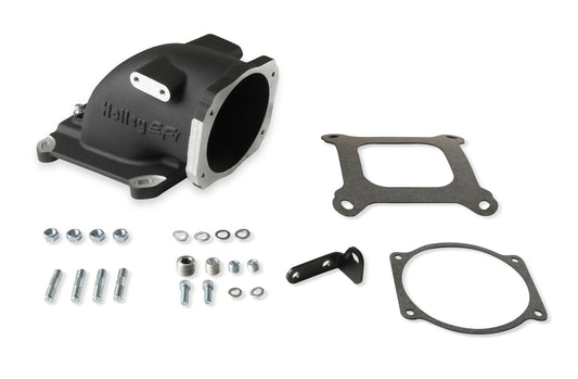 HOLLEY Intake Elbow 4150 GM LS TB Flange - Black HOLLEY