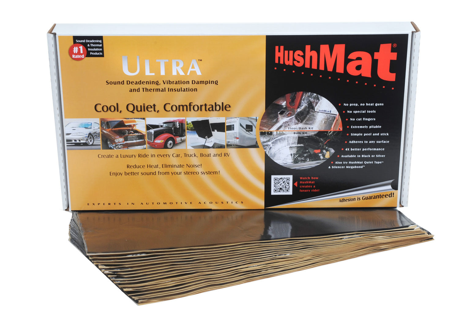 HUSHMAT Ultra Floor/Dash Kit- 20 pc 12in.x23in. Black HUSHMAT