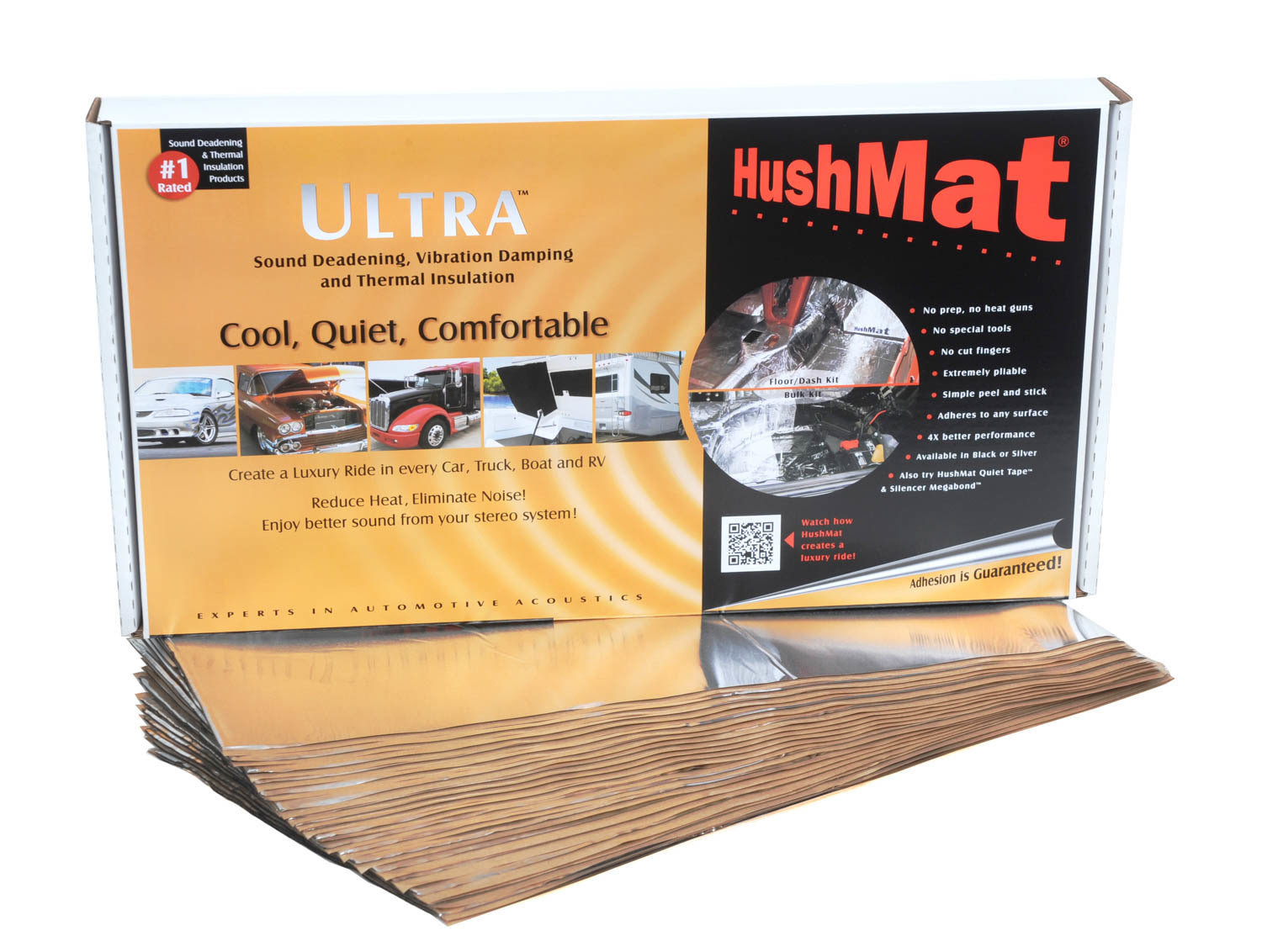 HUSHMAT Ultra Floor/Dash Kit- 20 pc 12in.x23in. Silver HUSHMAT