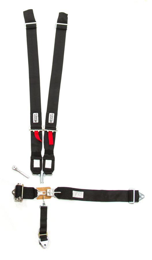 HOOKER HARNESS 5-Pt Harness System LL Ratchet Adj Black HOOKER HARNESS