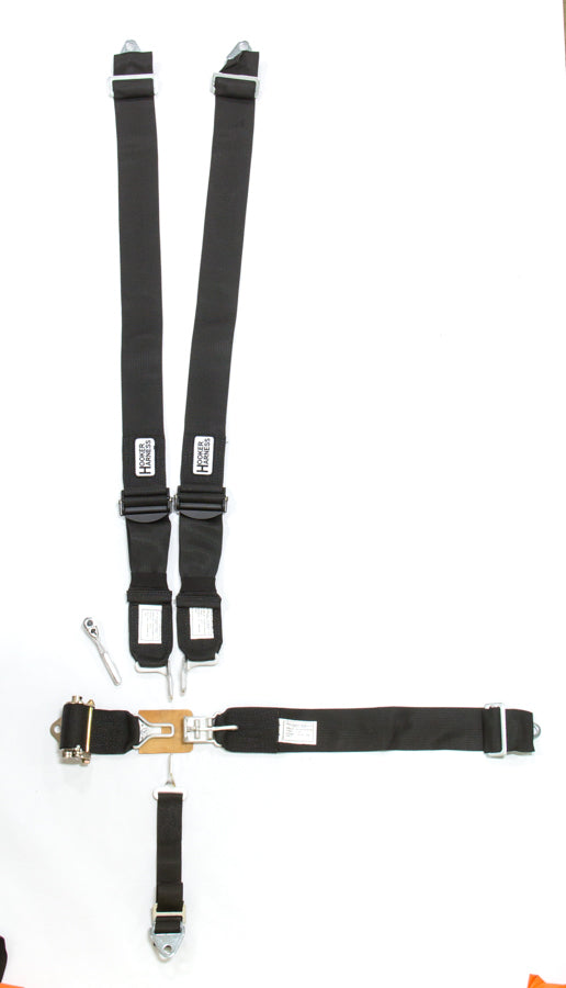 HOOKER HARNESS 5-Pt Harness Alum. LL Ratchet Adj Black HOOKER HARNESS