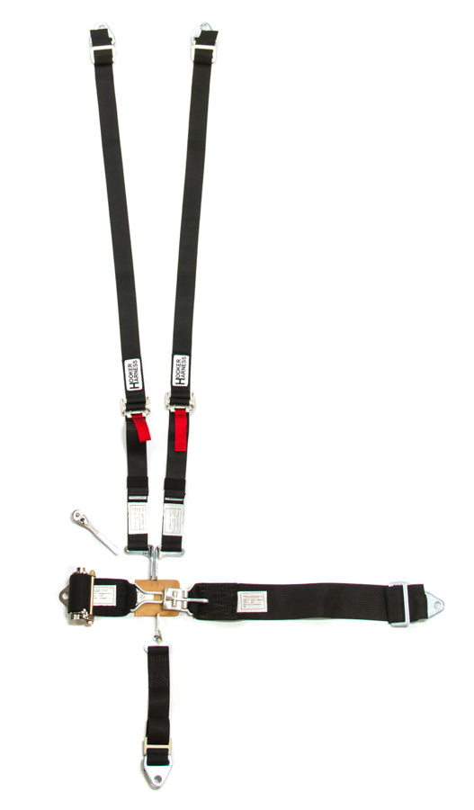 HOOKER HARNESS 5-Pt Harness System Hans LL Ratchet Adj Black HOOKER HARNESS