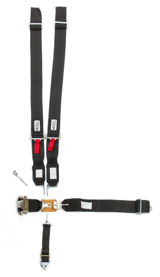 HOOKER HARNESS 5-Pt Harness System LL USD Ratchet Adj Black HOOKER HARNESS