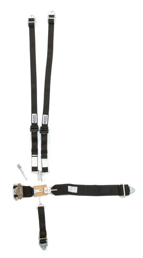 HOOKER HARNESS 5-Pt Harness HANS Alum. LL USD Ratchet Adj Black HOOKER HARNESS