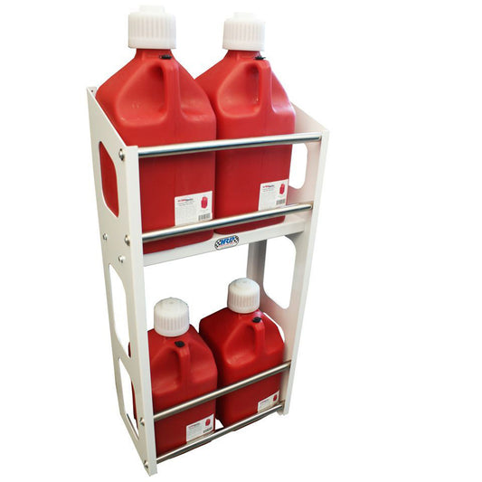 HEPFNER RACING PRODUCTS Jug Rack 6 Position White HEPFNER RACING PRODUCTS