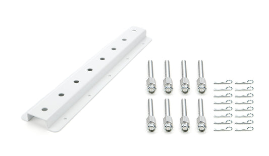 HEPFNER RACING PRODUCTS Shock Rack Wall Mounts Double 20in White HEPFNER RACING PRODUCTS