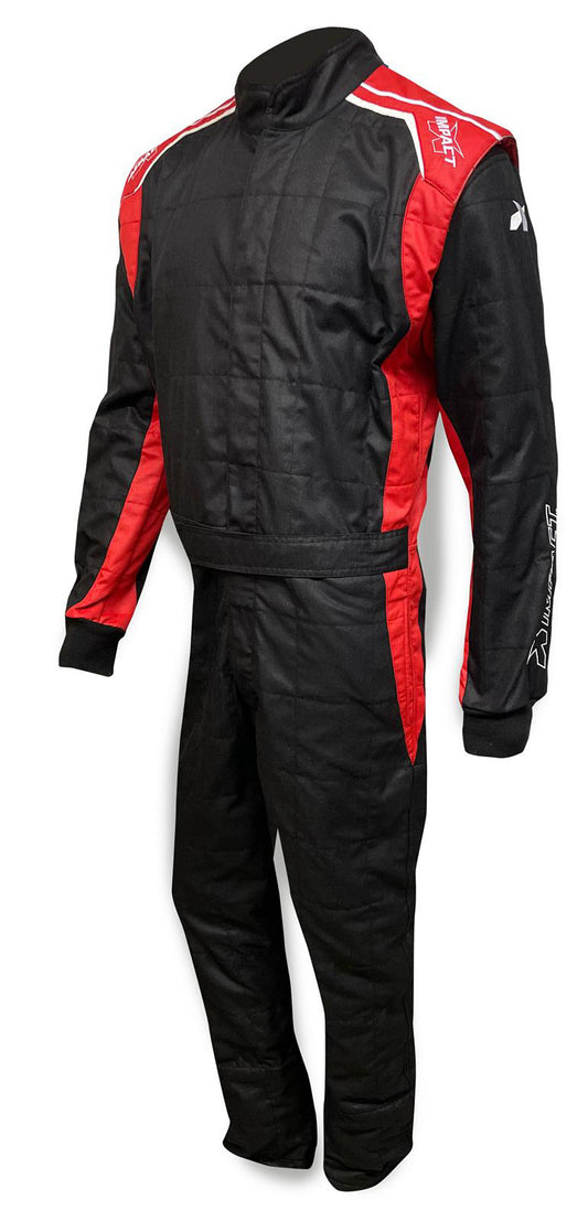 IMPACT RACING Suit Racer 2.0  1pc Large  Black/Red IMPACT RACING