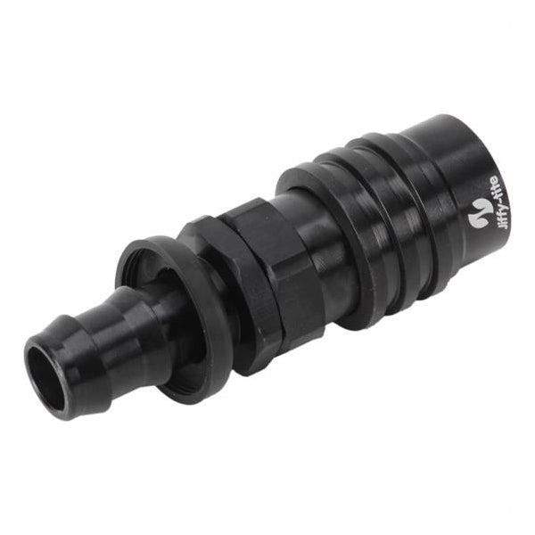 JIFFY-TITE #8 AN Push Lock Hose End Valved (Black) JIFFY-TITE