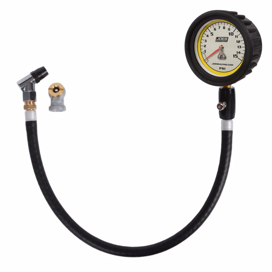 JOES RACING PRODUCTS Tire Pressure Gauge 0-15psi Pro w/HiFlo Hold JOES RACING PRODUCTS