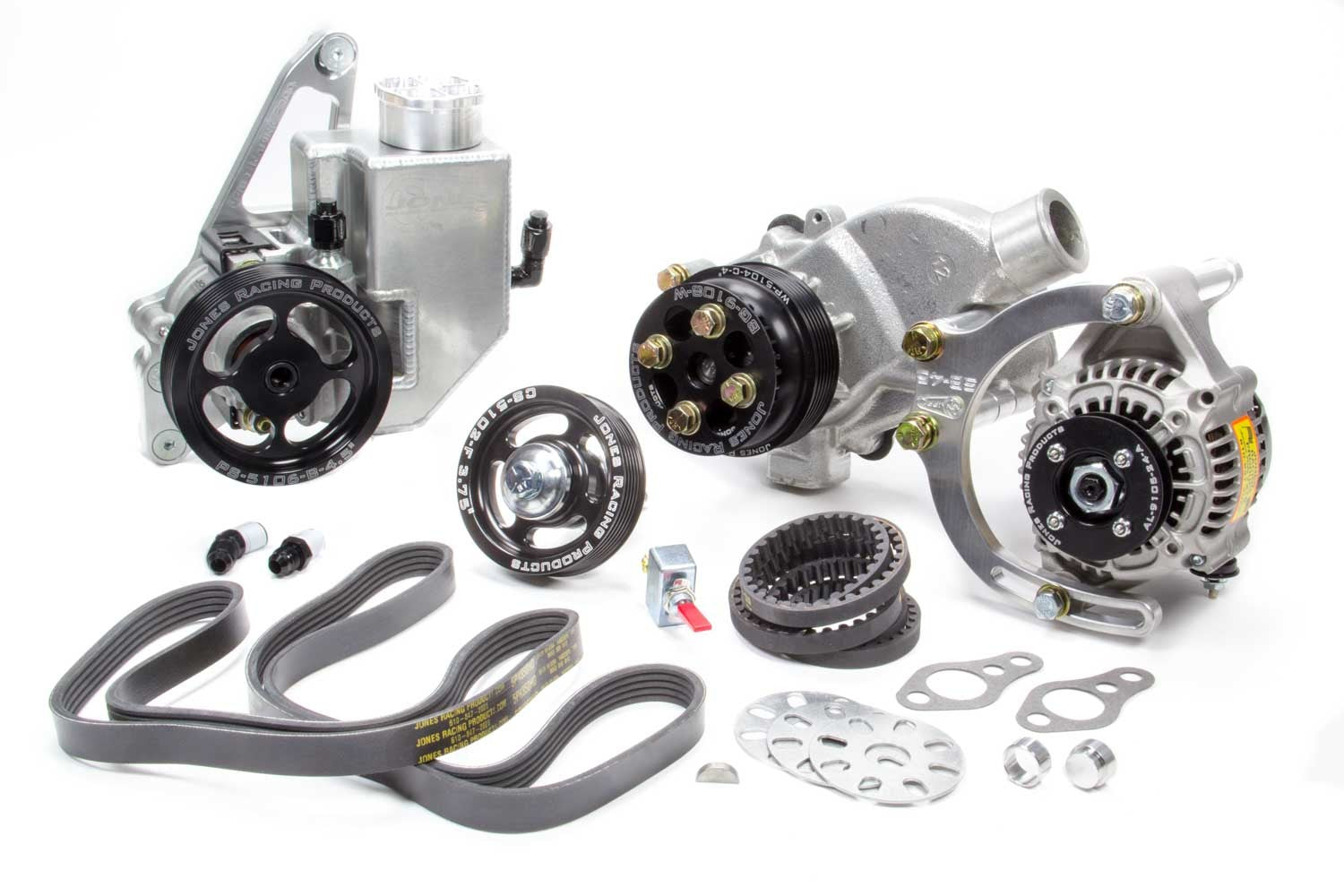 JONES RACING PRODUCTS Serpentine Drive Kit SBC Crate w/ P/S W/P & Alt JONES RACING PRODUCTS