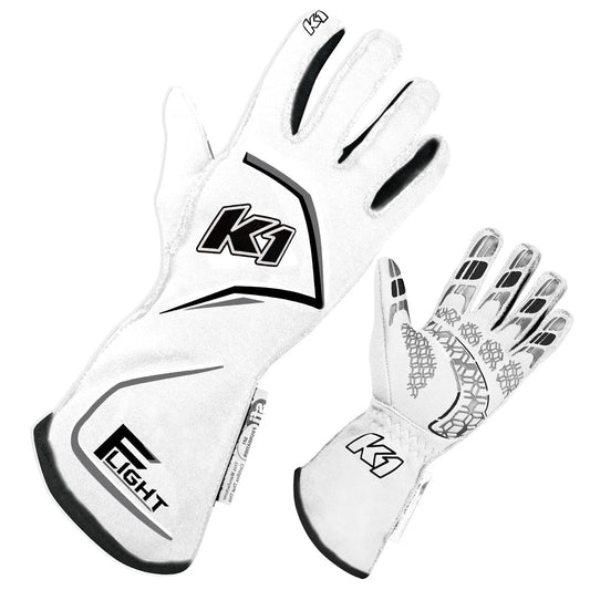 K1 RACEGEAR Gloves Flight Medium White K1 RACEGEAR