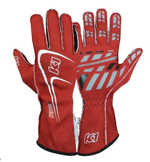 K1 RACEGEAR Glove Track1 Red Large SFI 5 K1 RACEGEAR