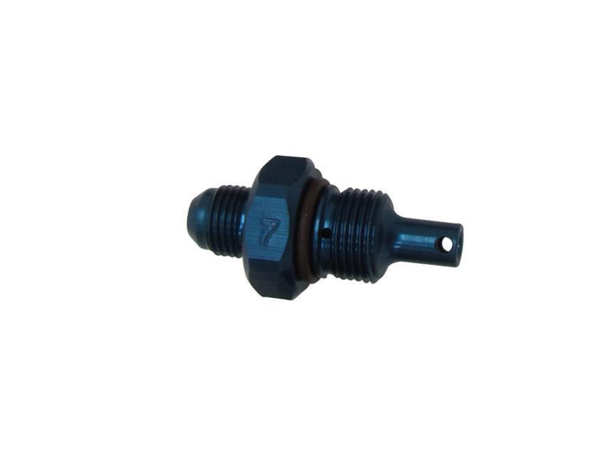 Alum Flow Valve -6an Male ID - 7 KRC POWER STEERING