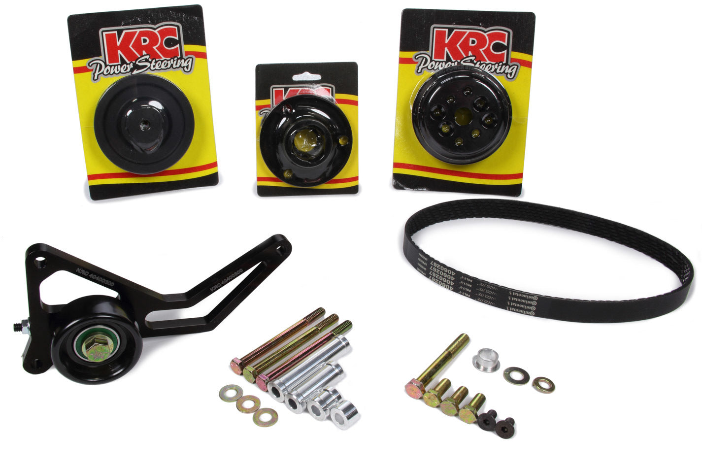 KRC POWER STEERING Pro Series Serpentine Pulley Kit 1:1 w/Idler KRC POWER STEERING