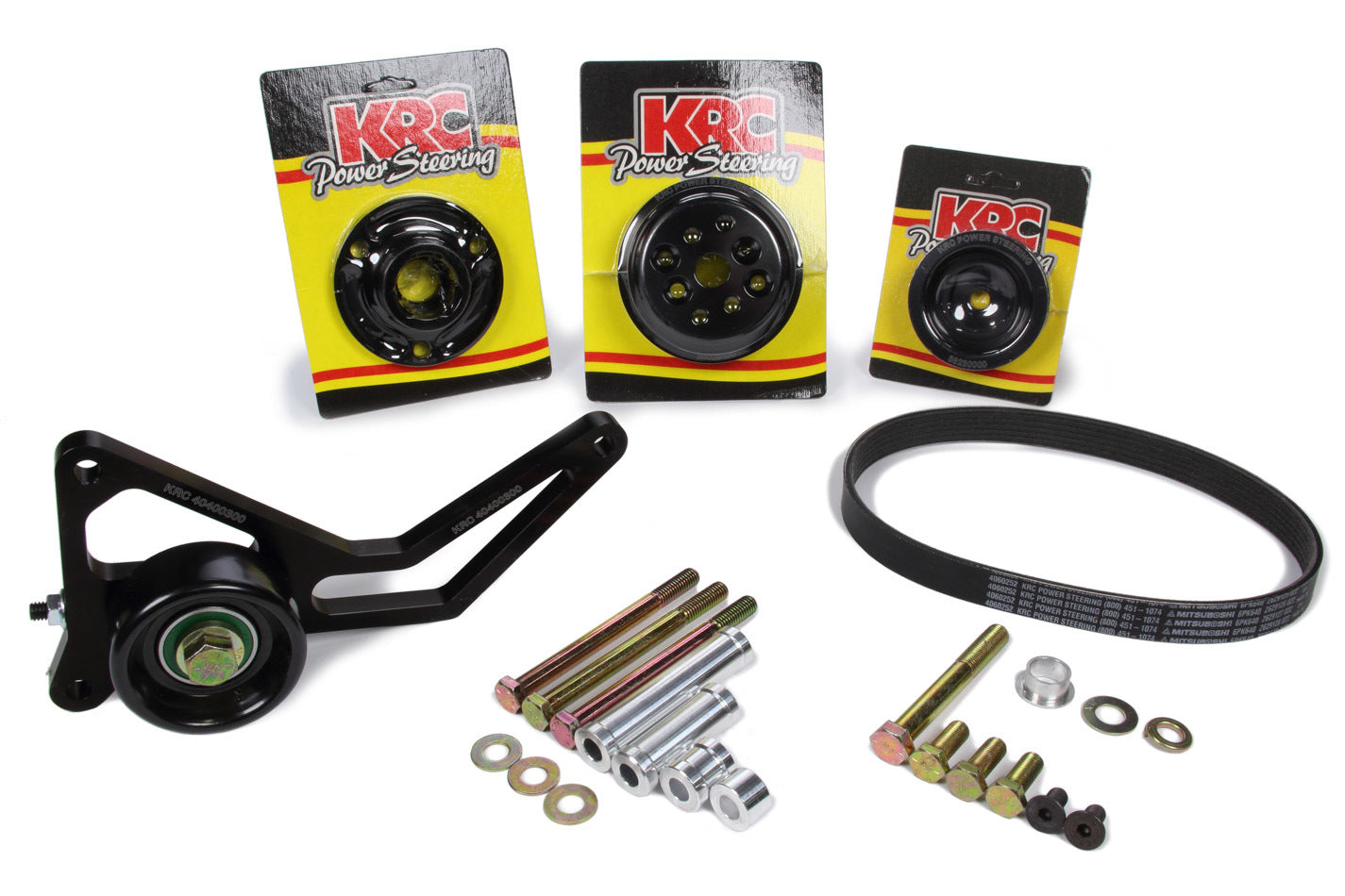 KRC POWER STEERING Pro Series Serpentine Pulley Kit 30% w/Idler KRC POWER STEERING