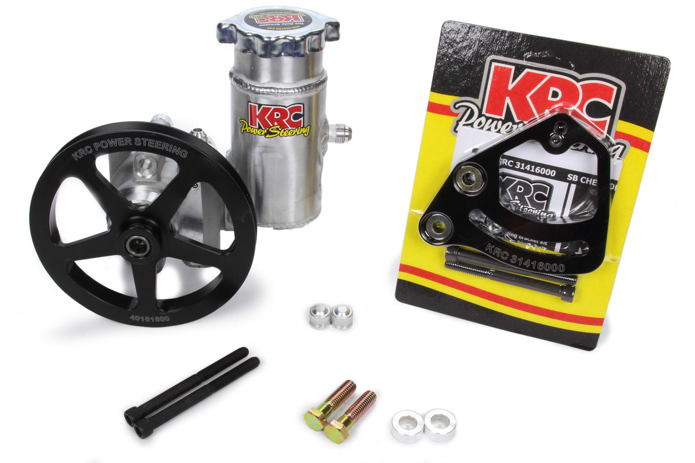 KRC POWER STEERING Power Steering Kit SBC Block Mnt 6in V-Belt KRC POWER STEERING