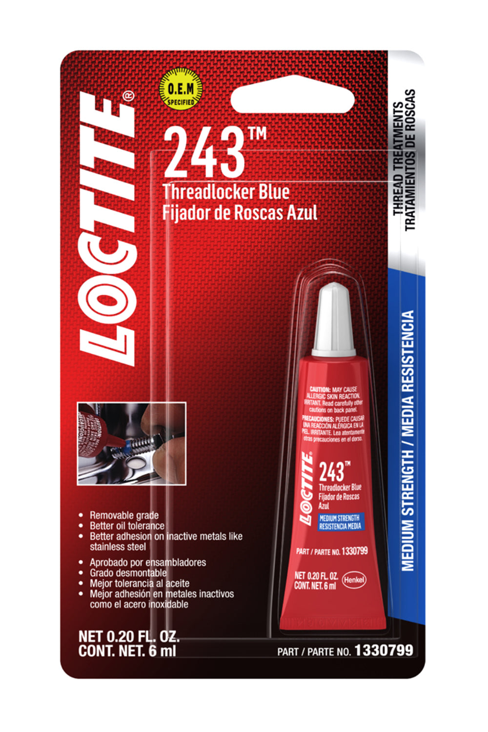 LOCTITE Threadlocker 243 Blue 6ml/.20oz LOCTITE