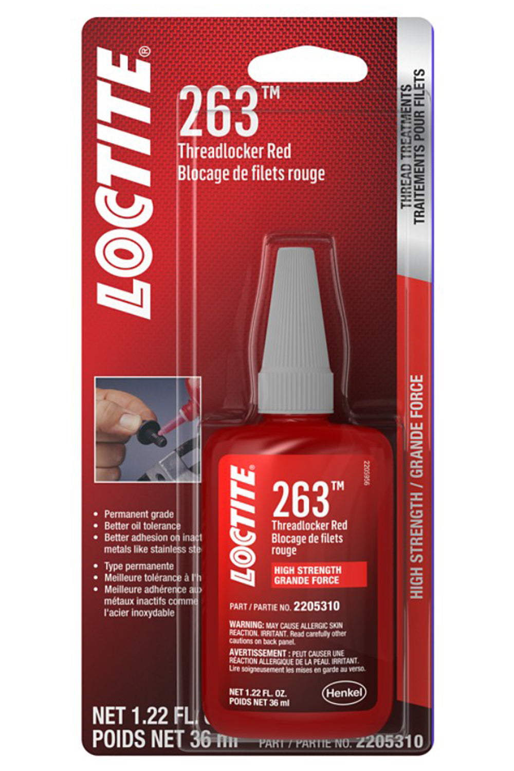 LOCTITE 263 Threadlocker Red  Su rface Insensitive 36ml LOCTITE