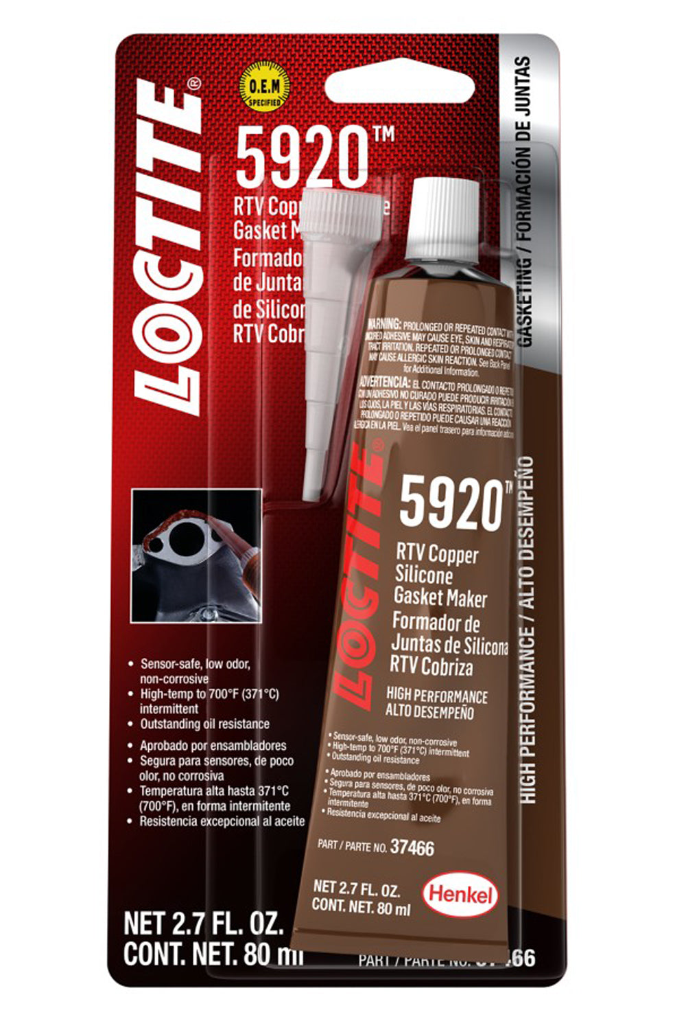 LOCTITE RTV 5920 Copper Silicone 80ml/2.7oz LOCTITE