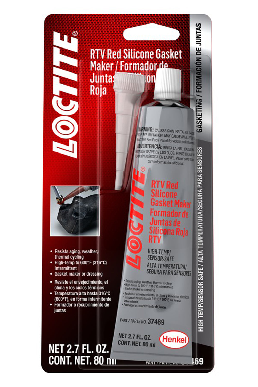 LOCTITE RTV Red Silicone Sensor Safe 80ml/2.7oz LOCTITE