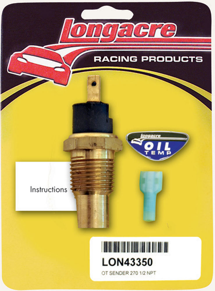 LONGACRE Oil Temp Sensor 1/2in. NPT 270 Deg LONGACRE