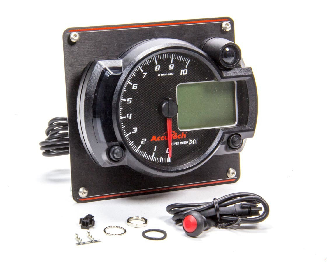 LONGACRE Tach 4in Data Logging Blk w/Blk Alum Panel LONGACRE