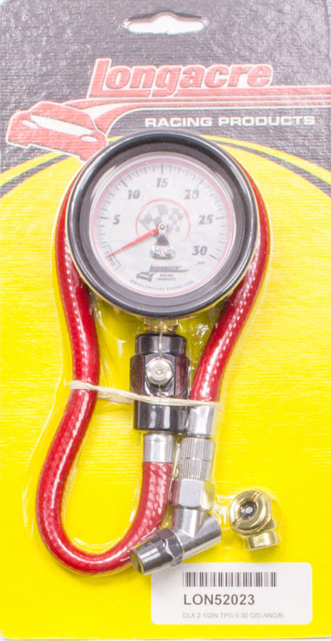 LONGACRE Tire Gauge 0-30PSI 2.5in GID Deluxe LONGACRE