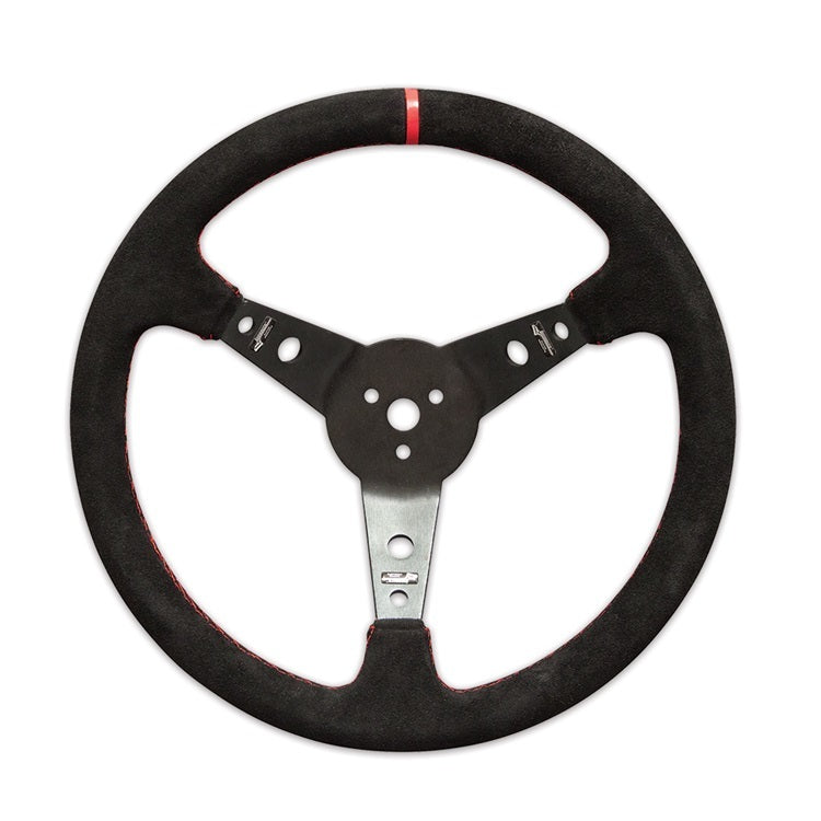 LONGACRE Steering Wheel 15in Dished Suede Blk Spokes LONGACRE