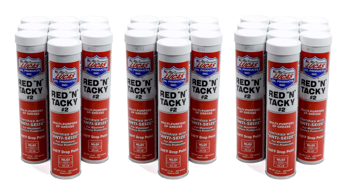 LUCAS OIL Red-N-Tacky Grease Case/30-14oz Tube LUCAS OIL